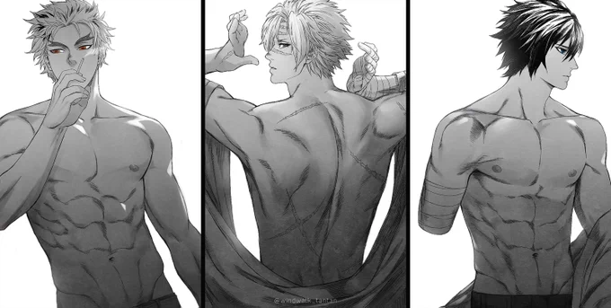 ขออนุญาตมาโพสแอ็คนี้ด้วยนะคะ55 
ไหนๆ ก็ทำมาเป็นเซ็ทเดียวกันแล้ว แต่วาดแบบไม่มี concept อะไรค่ะ อยากวาดกล้ามเฉยๆ? 