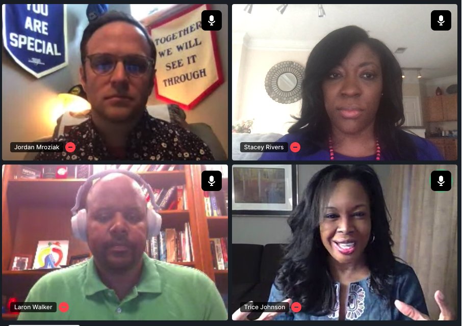 GT_CCEC's tweet image. We&apos;re thrilled to be joined by Jordan Mroziak (@cmucreatelab), Stacey Rivers (@WarnerMedia), Laron Walker (@MantisEDU), and Trice Johnson (@Microsoft) for a great discussion on how businesses can better engage in K-12 education to help students thrive in today&apos;s job market.