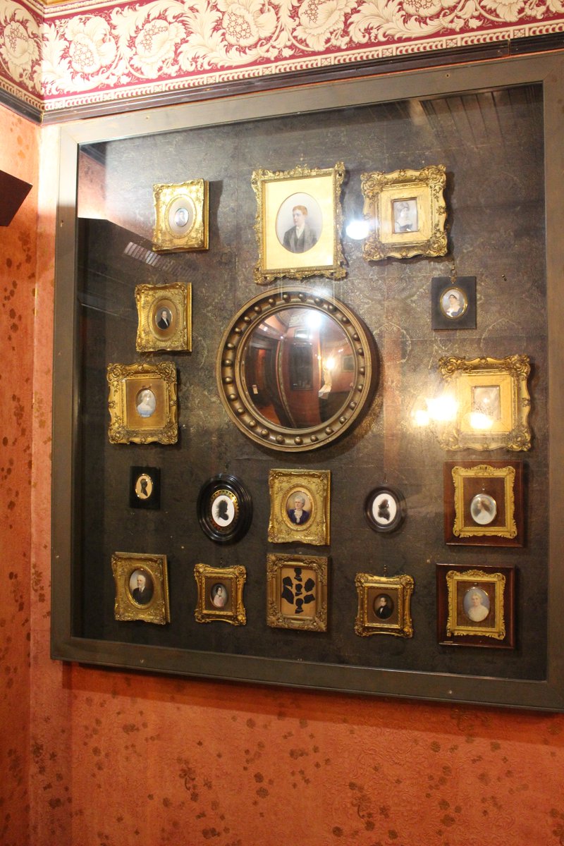 EldonHouse1834's tweet photo. Today we're in the Dining Room looking at our portrait case. In this case there are 17 frames with pictures of the Ronalds and Harris Families. #30DaysOfArtifacts #ldnont #MuseumFromHome https://t.co/nGK3qsHgcM