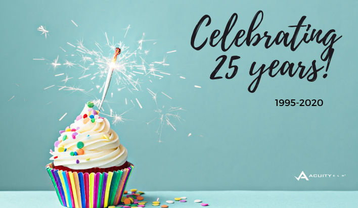 AcuityELM's tweet photo. After 25 years in business, we’d like to honor our employees who make us great, and we’d especially like to thank our clients who put their trust in us every day.

Here’s to another 25 years of innovation and creating more long-lasting relationships! https://t.co/E8hoV3MZwS https://t.co/v4nL8zFpmt