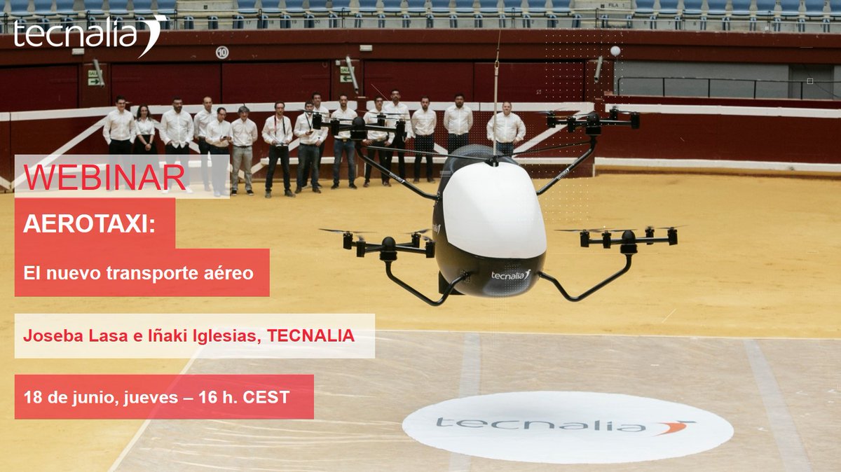 MAÑANA ofrecemos un #Webinar sobre un tema que suscita mucho interés:
"AEROTAXI: El nuevo transporte aéreo"
🗓️18 de junio, jueves
⏰16 h. CEST
👨‍🔬Impartido por Joseba Lasa e Iñaki Iglesias
👨‍💻Moderado por Patxi Estensoro
Inscripciones👉 bit.ly/2Y7avH8
#MovilidadSostenible
