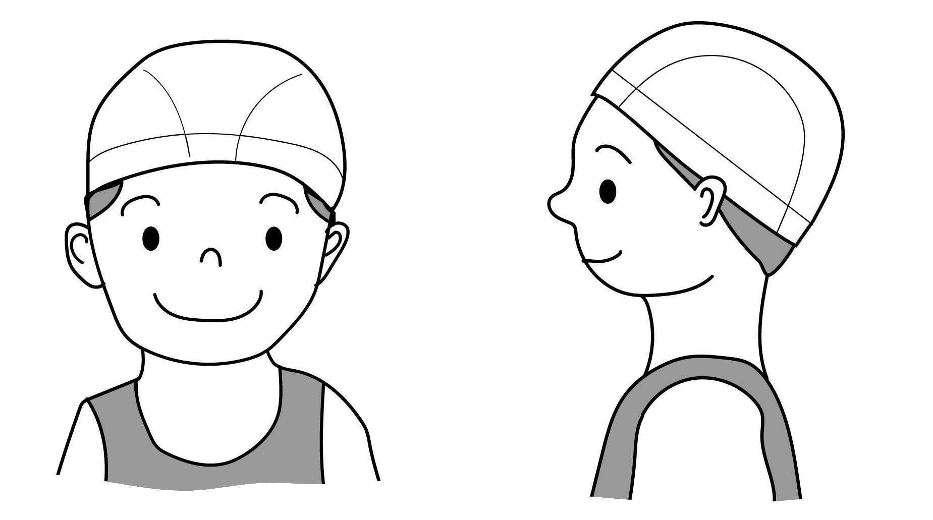 Kaba 学校生活イラスト 水泳帽子のかぶり方見本のイラストを描きました 髪の毛をピシッと防止の中に入れるのって 子どもにとっては結構難しいんですよね 体育 プール 教育 こちらから 合計4枚のイラストがフリーダウンロードできます T