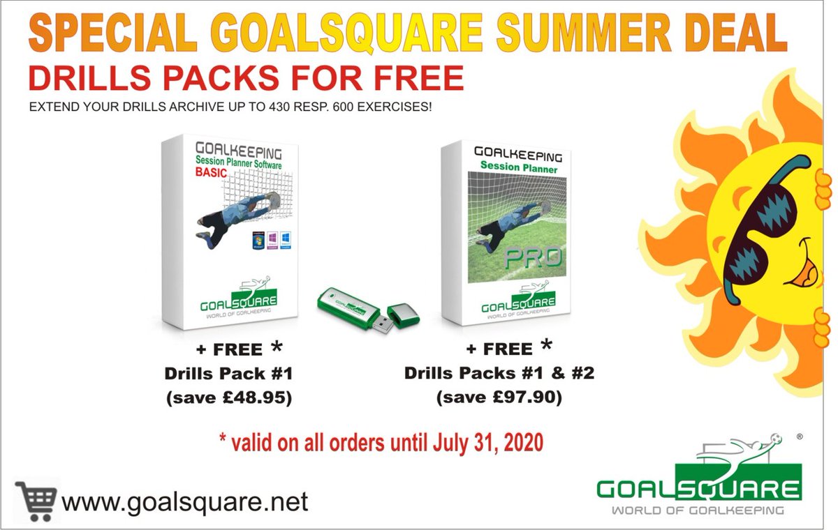 walharth_gs's tweet image. Extend your archive up to 430 exercises (BASIC) or even 600 exercises (PRO) with the SUMMER DEALS @GoalSquare !  All orders until July 31st, 2020 will be provided with free activation codes. goalsquare.net