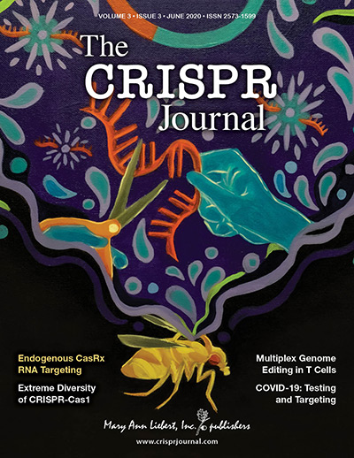 CRISPRjournal's tweet photo. The June 2020 issue is now online!
https://t.co/HSEnICdsKR

Off the bat, how about this gorgeous cover art by @MosGamez of the @Omar_Akbari_ lab?! https://t.co/us3Ra5IBqd