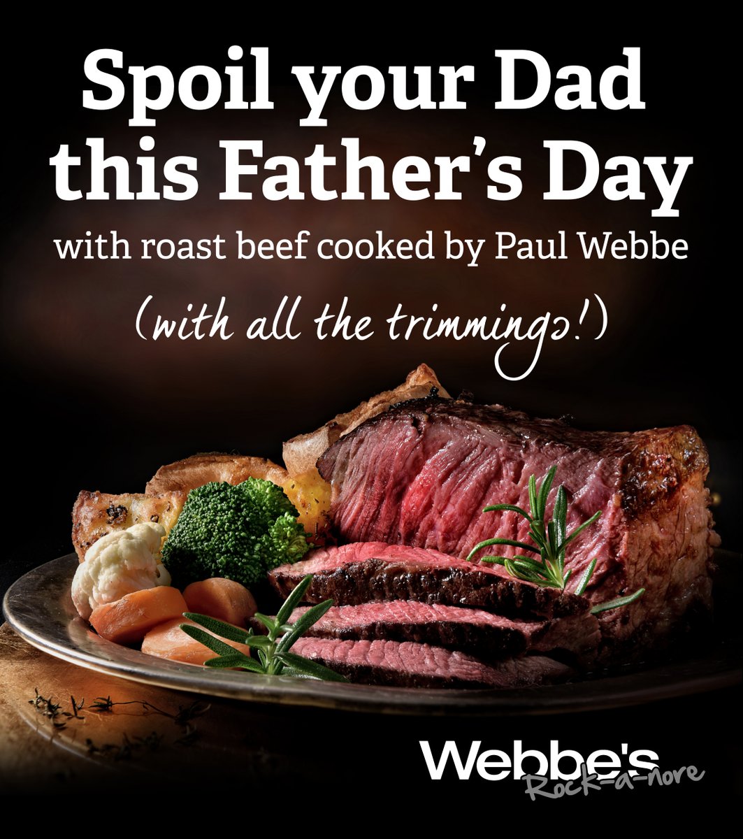 To eat at home but #restaurant standard order Paul Webbe’s roast #beef &amp; the #trimmings for your #Dad on #Sunday. £10pp, dessert £4. Call 01424 721650 to order by Saturday noon. Collect Sunday 12-4pm from Webbes Rock-a-Nore. @Visit1066 <a href="/What_Hastings/">Happnin' in Hastings</a> #FathersDay #ilovemydad
