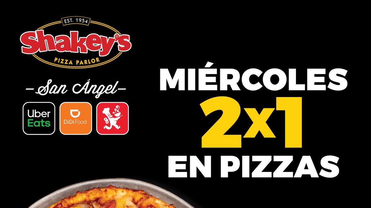 Hoy miércoles de pizzas 2x1 en nuestra sucursal San Ángel, ¡seguimos contigo!

Servicio a domicilio y para llevar
☎️ 58.01.31.56
o por las plataformas
#UberEATS
#SinDelantal.mx
#DidifoodMexico