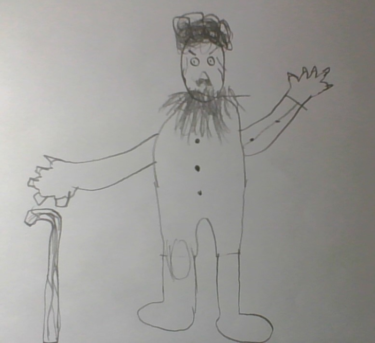 ArtDownsend's tweet photo. After reading Roald Dahl's description of Mr Twit, Year 4 had a go at drawing their own interpretations of him... and here are some of the brilliant results! Well done Annabel, Ethan, Oscar and Raffaella! @DownsendSchool https://t.co/0da6yUxeGg