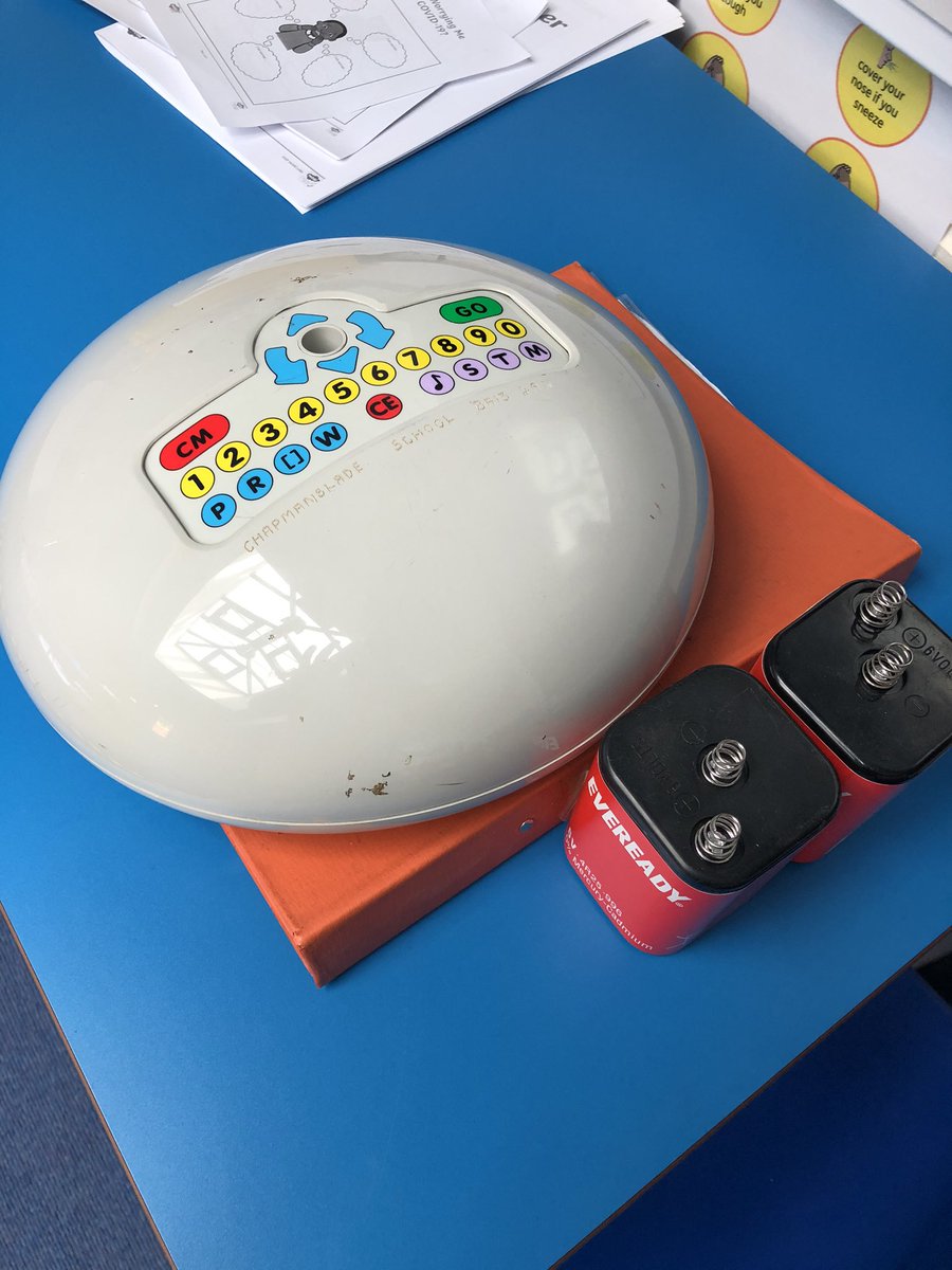 rob_cott's tweet photo. Found this bad boy at work today! Proper blast from the past. Still goes round in a circle, but not much else. The kids enjoyed speculating what it was (most common answer - a roomba!) https://t.co/TiwVIhU62M