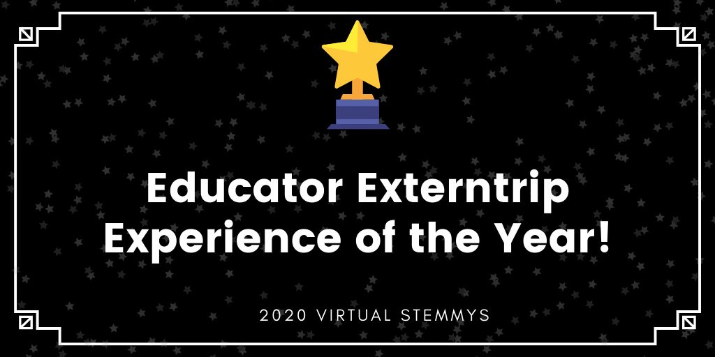 STEM RTP (@stem_rtp) on Twitter photo The second of the three STEMmy Awards weโre highlighting this week is Educator ExternTrip Experience of the Year! Selected by tallying up participant surveys, this award celebrates the hard work partner organizations put into building exciting educator experiences! ๐๐๐ The second of the three STEMmy Awards weโre highlighting this week is Educator ExternTrip Experience of the Year! Selected by tallying up participant surveys, this award celebrates the hard work partner organizations put into building exciting educator experiences! ๐๐๐