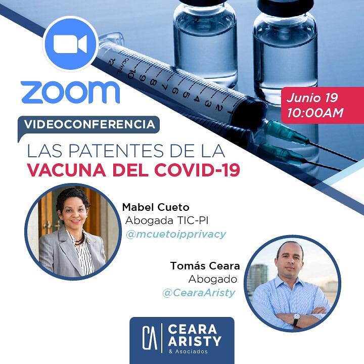 aristy_ceara's tweet photo. Las Patentes de la vacuna del Covid-19. Interesante entrevista con la Licda. Mabel Cueto, abogada dominicana radicada en Barcelona, España, especialista en Propiedad Industrial y Cyberseguridad. #cearaaristy #iprlegaladvisers #propiedadindustrial #patentes #covid19 #adopi https://t.co/x3HdjelcAv