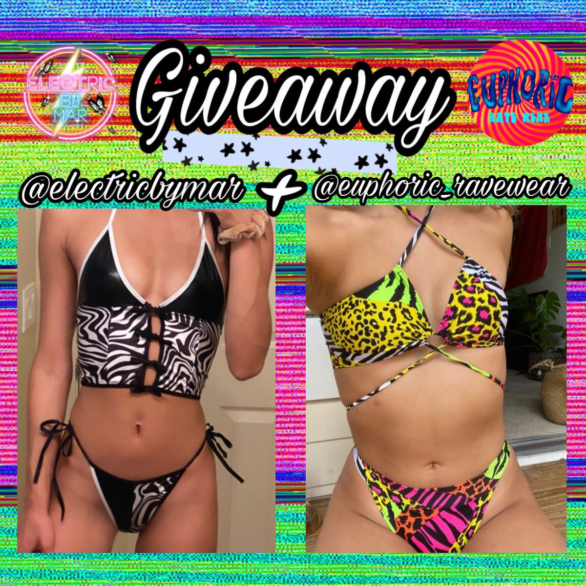 RaveEuphoric's tweet photo. 🐆𝙶𝚒𝚟𝚎𝚊𝚠𝚊𝚢 𝚝𝚒𝚖𝚎🦓

All you have to do to enter is :
⚡️make sure you’re following 
@RaveEuphoric &amp; @ElectricByMar 
⚡️Retweet and Like this post 
⚡️Tag your Festival Bestie
 
Lucky babes gets BOTH of this Unique Looks 👾
Closes~ Monday 6/22 11:59 EST
GOODLUCK 🍀 https://t.co/h7RROFWCcc