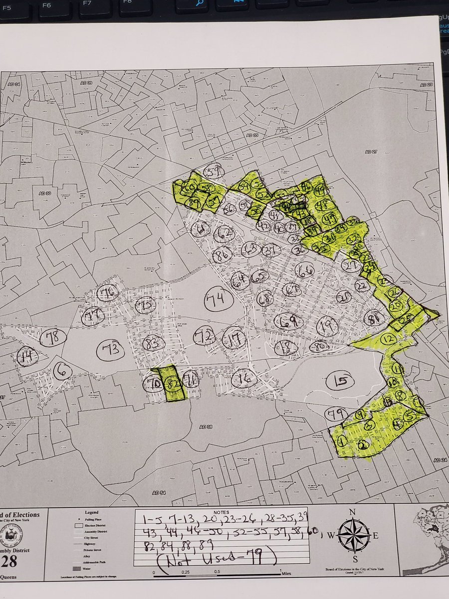 In Queens AD 28 I have been asked "Do I live in Part A of the district or Part B?" There is no  @BOENYC map bc the party owns how the district is zoned. The lines can be changed up until a few weeks prior to primary petitioning.  @mariteskaufer created this ...