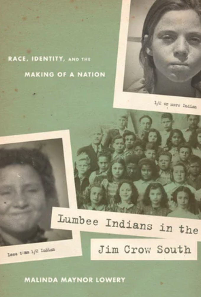  #IndigenousHistoryMonth    #IndigenoushistoriansLowery, Melinda Maynor. Lumbee Indians in the Jim Crow South: Race, Identity, and the Making of a Nation. Chapel Hill: University of North Carolina Press, March 2010.