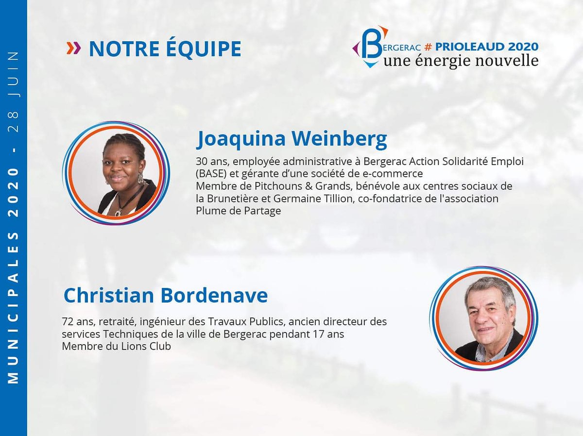 📷 Présentation de nos candidats : Prioleaud 2020 - une énergie nouvelle 📷

prioleaud2020.fr/Equipe.php

#Bergerac #Municipales #Municipales2020 #Perigord #MyPerigord #lovemyperigord #igers #igersfrance #igersdordogne #dordogne #igersbergerac #picoftheday #photooftheday #aquitaine
