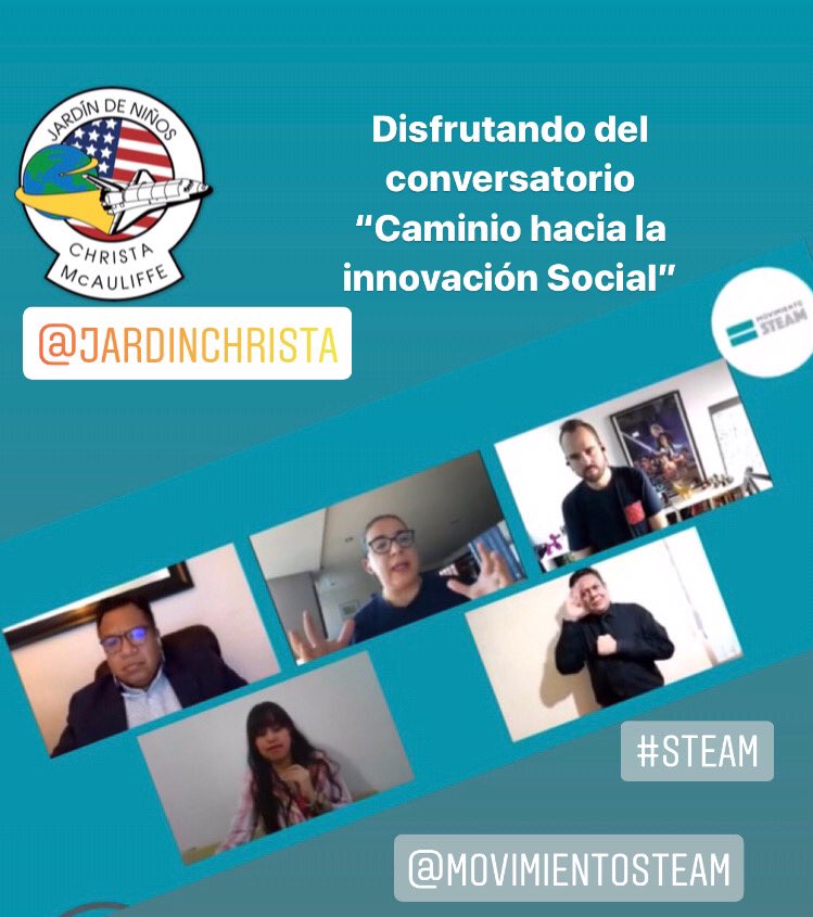 JardinChrista's tweet photo. Disfrutando del #SummitVirtual #STEAM
Conversatorio “Camino hacia la innovación Social”
@movimientosteam
#JardinChrista #WeAreReachingForTheStars #JardinSTEM #PreescolarSTEM #WeAreSTEM #SomosSTEM #SoyMentora #Mentoring #STEM #STEMembalsador #SpaceSatationExplorers #STEMed https://t.co/KSCP3GtFnr