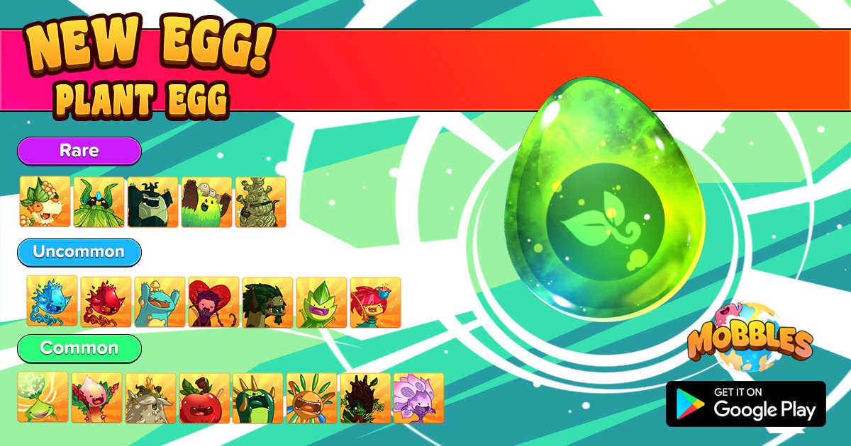 mobblesapp's tweet photo. NEW EGG : PLANT EGG πΏ
In order to organize the #Mobbles shop a little more, elemental eggs will gradualy be implemented in the game, and today is the plant element's turn! https://t.co/nukflGjdLz