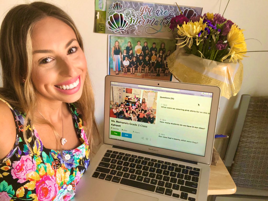 missromano26's tweet image. Lots of fun playing an end of the year @GetKahoot as part of our live meeting today! 😂🎉🥳 The theme was Ms. Romano’s Gr. 2 Class! The class did great!😉👌 thankfully they all got that last question right 😅🦄✨ @StTimothyHCDSB #SynchronousLearning