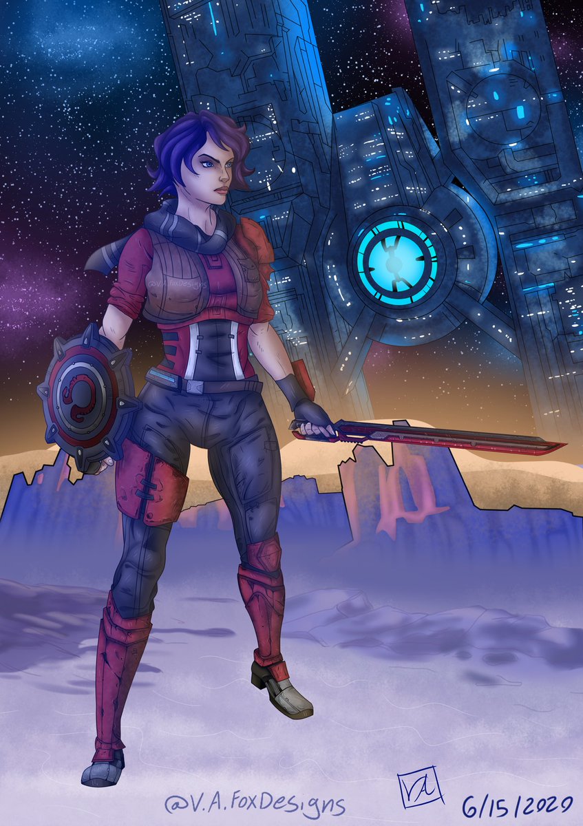 VAFoxDesigns1's tweet photo. Itโs finally finished!! I swear the outlining was the hardest part. But sheโs done! I love her!!๐ #Borderlands #borderlandsthepresequel #Athena #borderlandsAthena #borderlandsfanart https://t.co/6r1Zc69qIZ
