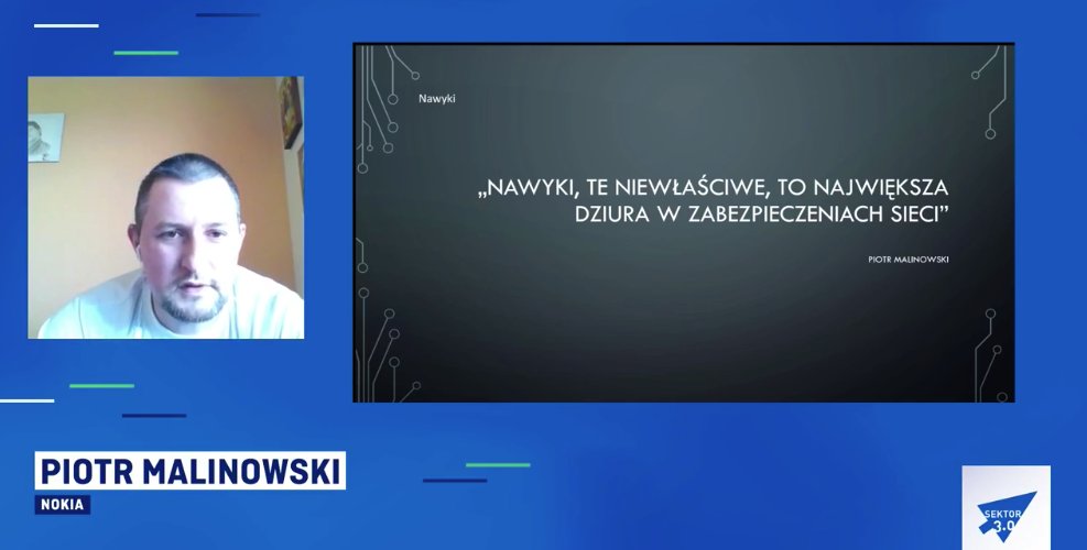 sektor_3's tweet photo. ➡️  Rozpoczęliśmy już ostatni #techklub online w tym sezonie. 

➡️  Piotr Malinowski z Nokia opowiada o bezpieczeństwie danych. 

⬇️⬇️⬇️⬇️ https://t.co/JZU5BuMkBI