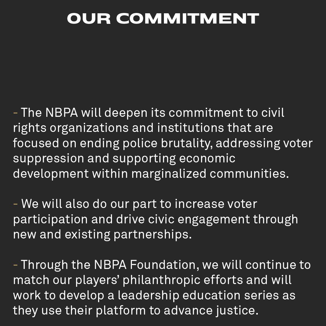 TheNBPA's tweet photo. NBPA Update on Current Social Crisis: https://t.co/dAp0Uhm9ru https://t.co/KKMh4rEeQk