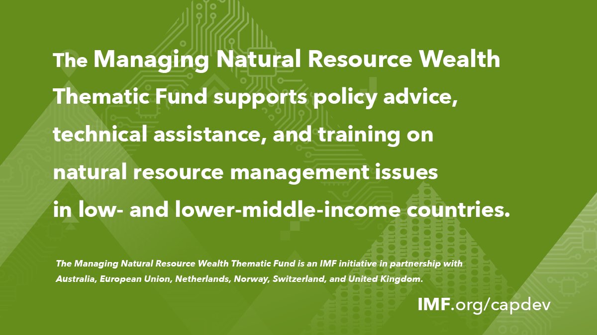 imfcapdev's tweet photo. Economic & geopolitical uncertainties make commodity prices volatile. The Managing Natural Resource Wealth Thematic Fund helps countries:
✔️Manage mineral resources revenues carefully
✔️Ensure a stable macroeconomic environment
https://t.co/9Jvzn6SNzs #MNRW #COVID19 https://t.co/BWoKUUjVGn