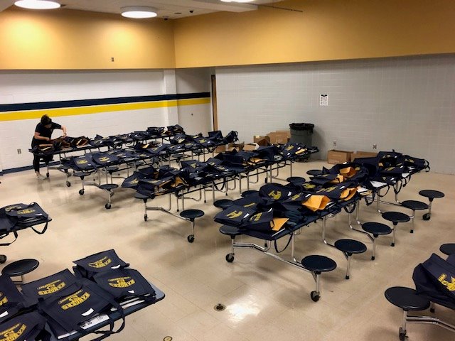 shsrangers's tweet photo. Final prep being completed for our Class of 2020 visit tomorrow!! A Spencerport School Bus with staff members will be stopping between 1-3 tomorrow to drop off various items to each senior.  Questions email Mr. McCabe smccabe@spencerportschools.org  We cant wait to see everyone!! https://t.co/u72KyjP651