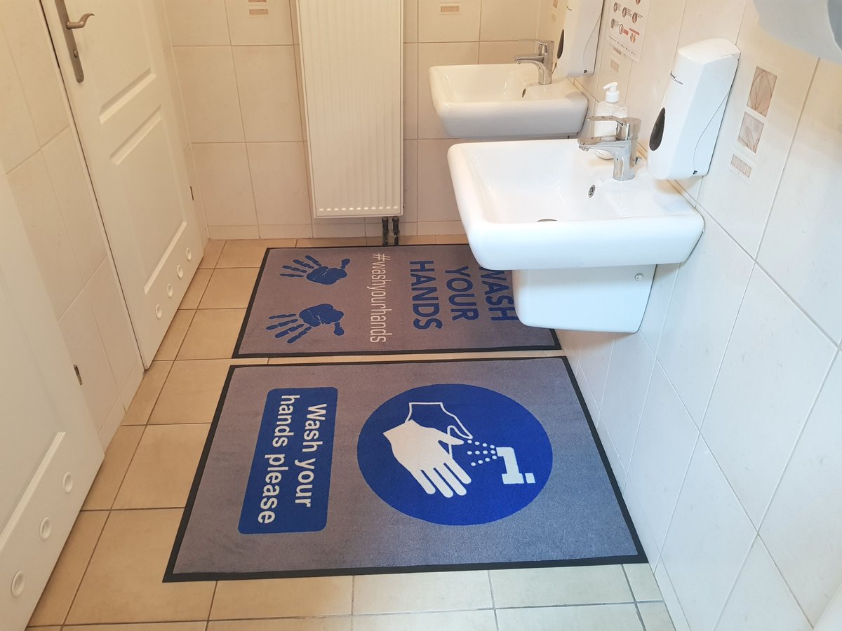 matsnationwide's tweet photo. #Socialdistancingmats/wash your hands mats for #schools #preschools #highschools. Heavy duty, non-slip, washable #logomats designed to highlight #socialdistancing & to ensure children #WashHands. Mats can be relocated to any part of your #school building #backtoschool2020 https://t.co/iTyGW0Xmmo