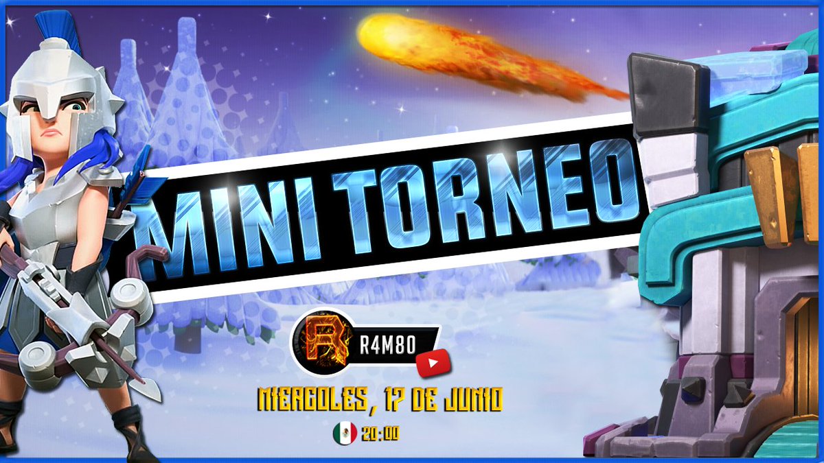 🏆Mini Torneo TH13🏆

Premio al campeon🥇
En vivo y en directo desde el canal de un servidor, cualquiera que llegue a tiempo podrá participar.
👉youtu.be/mFlaxUhuBtA
Premios patrocinados por @itzelitayop❤️
Empezamos a las 8pm Mex🇲🇽