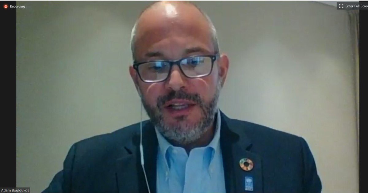 UNDPSaudiArabia's tweet photo. Dr. Adam Bouloukos, Resident Representative of UNDP Saudi Arabia today during the #T20Virtual conference held today @T20Solutions discussing the role of multilateralism in dealing with gobal crisis. #T20virtual #T20Saudi https://t.co/NvaYFU4uSG