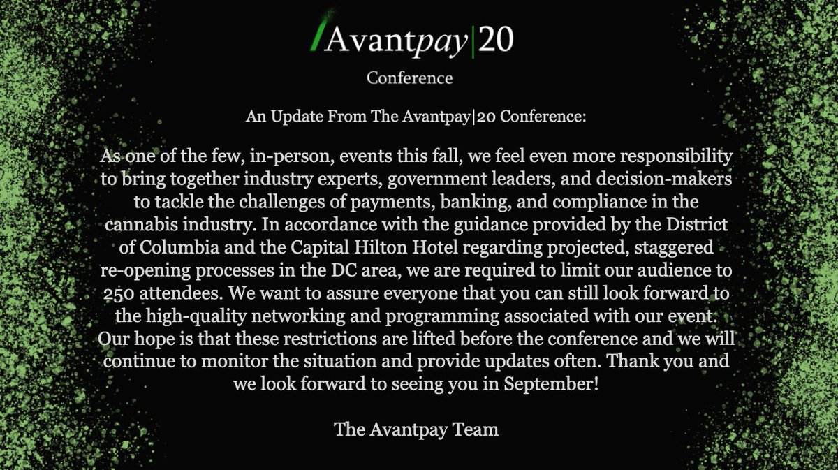 pbcconference_'s tweet photo. A quick update from The Avantpay|20 Conference. We are still hosting our event in-person this fall, but space is limited. Get your all-access passes now and find out more information on our site: https://t.co/P4a5EuZMFH https://t.co/8hH216KFP0