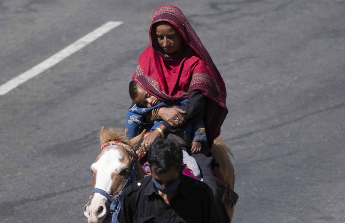 mukhtar khan (@muukhtark_khan) on Twitter photo A Kashmiri Bakarwal woman and a child sleeping in her lap passing on Srinagar Ladakh highway at Gagangeer 76 Kilometers north-east from Srinagar, June. 2020. (AP Photo/Mukhtar Khan) <a href="/AP_News/">The Associated Press</a> A Kashmiri Bakarwal woman and a child sleeping in her lap passing on Srinagar Ladakh highway at Gagangeer 76 Kilometers north-east from Srinagar, June. 2020. (AP Photo/Mukhtar Khan) <a href="/AP_News/">The Associated Press</a>
