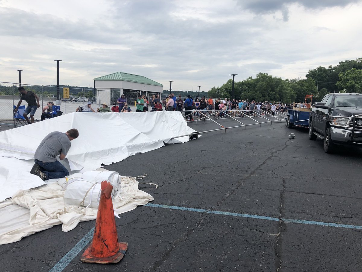 They’re now setting up a tent to get people shade.