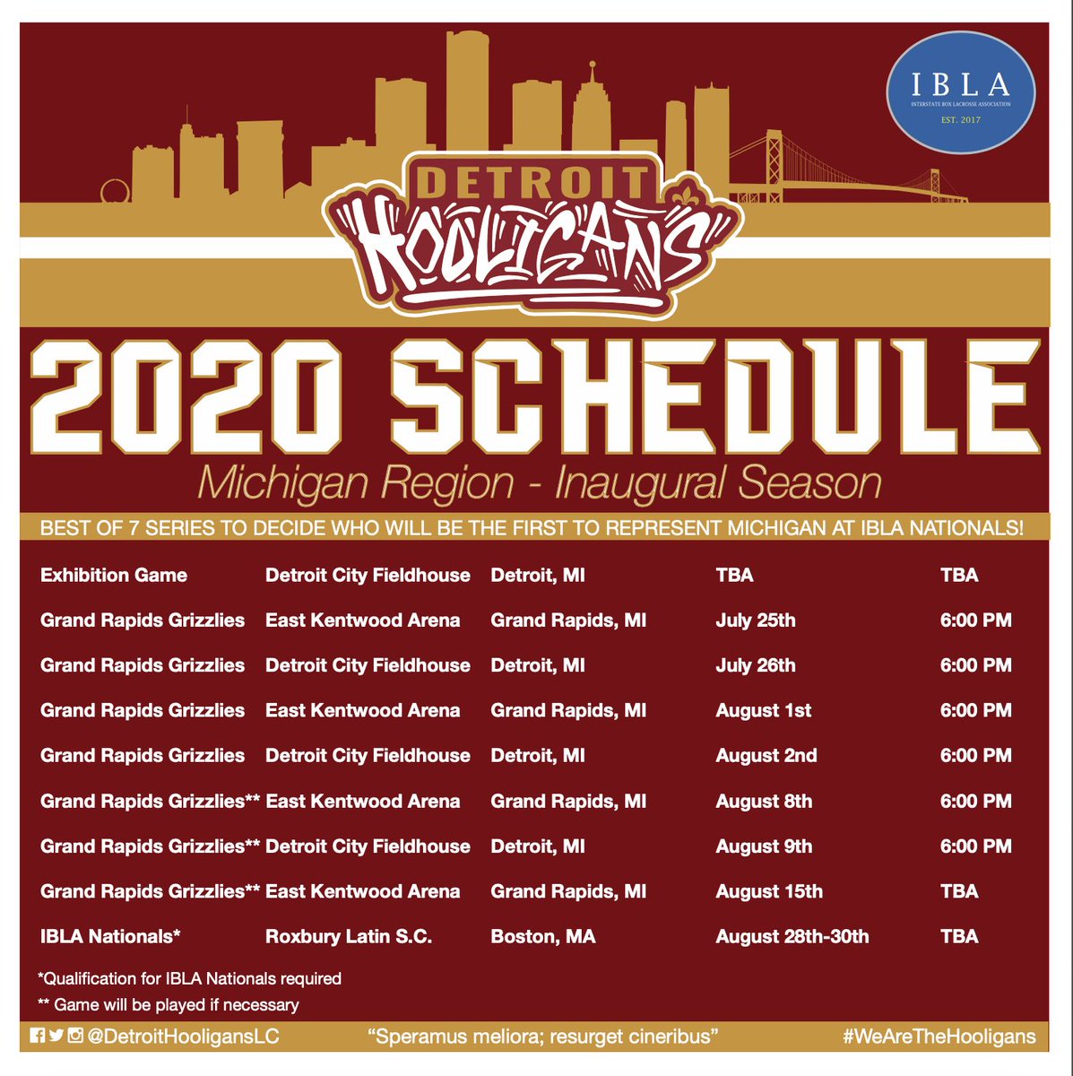 dethooliganslc's tweet photo. Things look a little different this year as we look to get the action going for year one of the Michigan region! A best of 7 series will determine who will represent MI at IBLA nationals! #WeAreTheHoologans #PlayBox #GrowTheGame @ibla https://t.co/CbK3GzZZUK