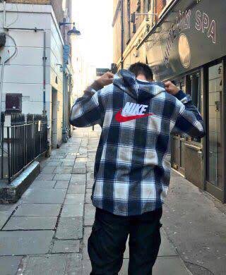 supreme NIKE plaid hooded sweatshirt