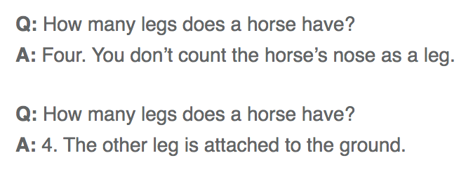 Even when the API answered correctly, it often answered weirdly.Maybe based on its internet training data, it knew it ought to add *something* to a short answer like "4". But it didn't know exactly what to add.