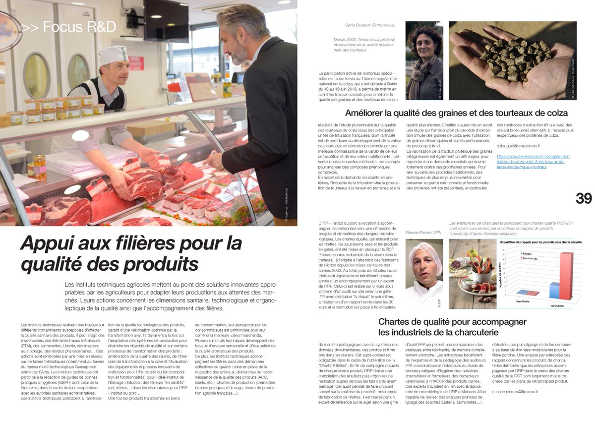 ACTA_asso's tweet image. Animer et fédérer les expertises
Appui aux filières et qualité des produits avec des exemples @terresinovia   sur l’amélioration des teneurs en protéines des tourteaux de colza #autonomie protéique terresinovia.fr/-/congres-mond… et les #chartes de qualité en charcuterie.
@IFIP_inst_porc