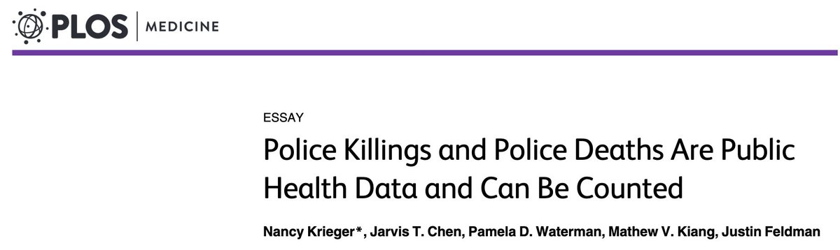 232/ "Hence our proposal that law-enforcement–related deaths be a notifiable condition, reported in real time by medical and public health professionals... It is time that public health agencies exercise their ability to report ... data on law-enforcement–related mortality."