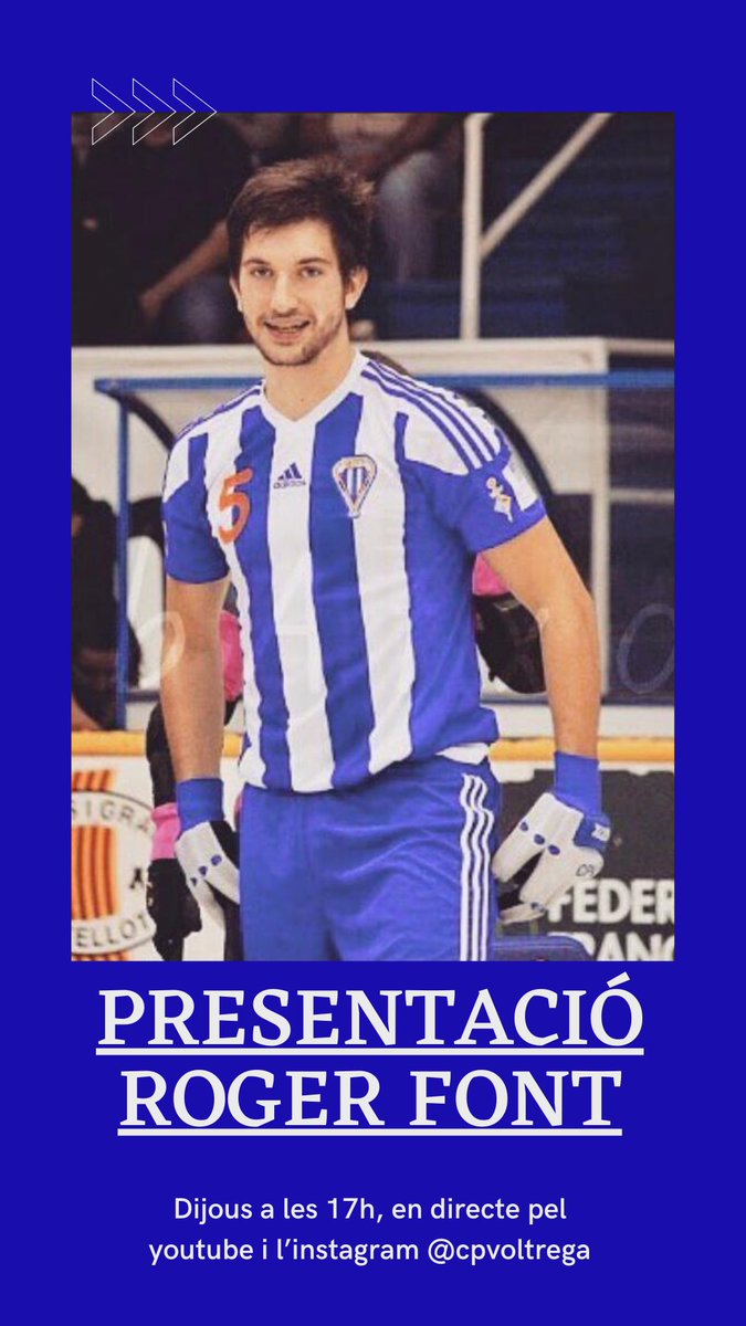 ⚪️🔵Presentació oficial de <a href="/rogerfont5/">Roger Font</a> com a nou jugador del <a href="/cpvoltrega/">Club Patí Voltregà-Movento Stern</a> Stern Motor

📆Dijous 18 de juny
🕰17h
📱En directe pel youtube i l’instagram <a href="/cpvoltrega/">Club Patí Voltregà-Movento Stern</a> 

#ForçaMàgic #BenvingutRoger