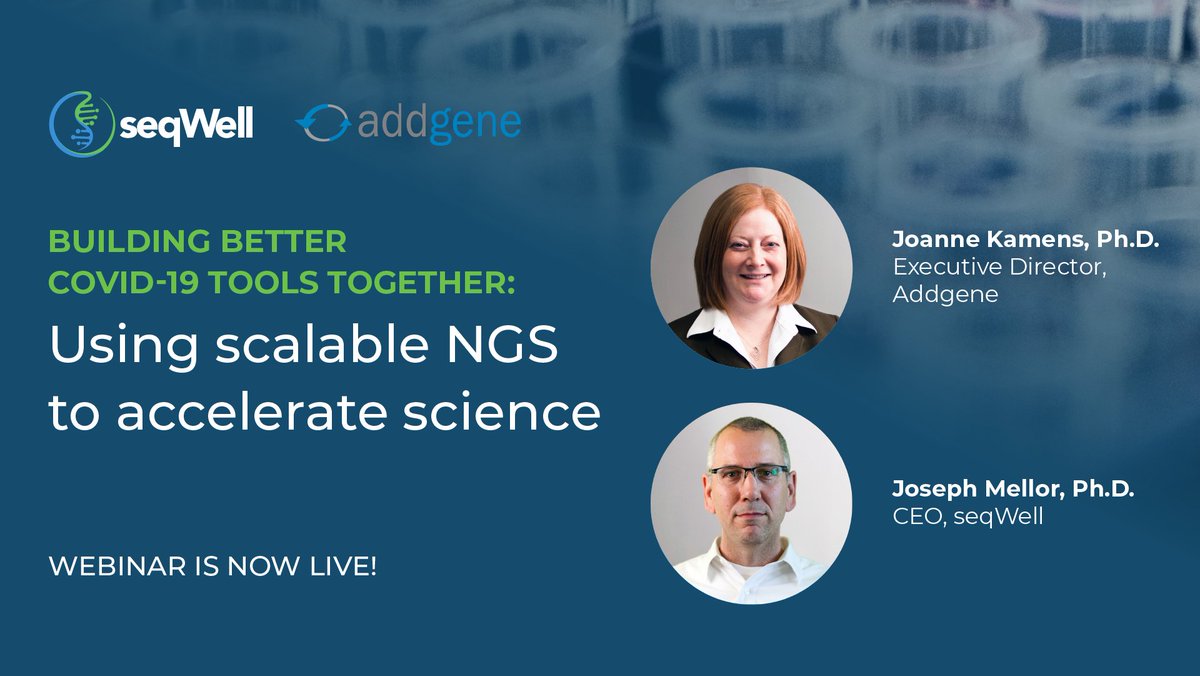 sambasci's tweet photo. Thanks to everyone who attended the @Addgene and @seqWell webinar on using scalable NGS to accelerate science! The webinar is up live on our site for those who did not attend and for those who want to share #plexWell #COVID19
https://t.co/UydkJExZWS https://t.co/YsLxWRvqCp