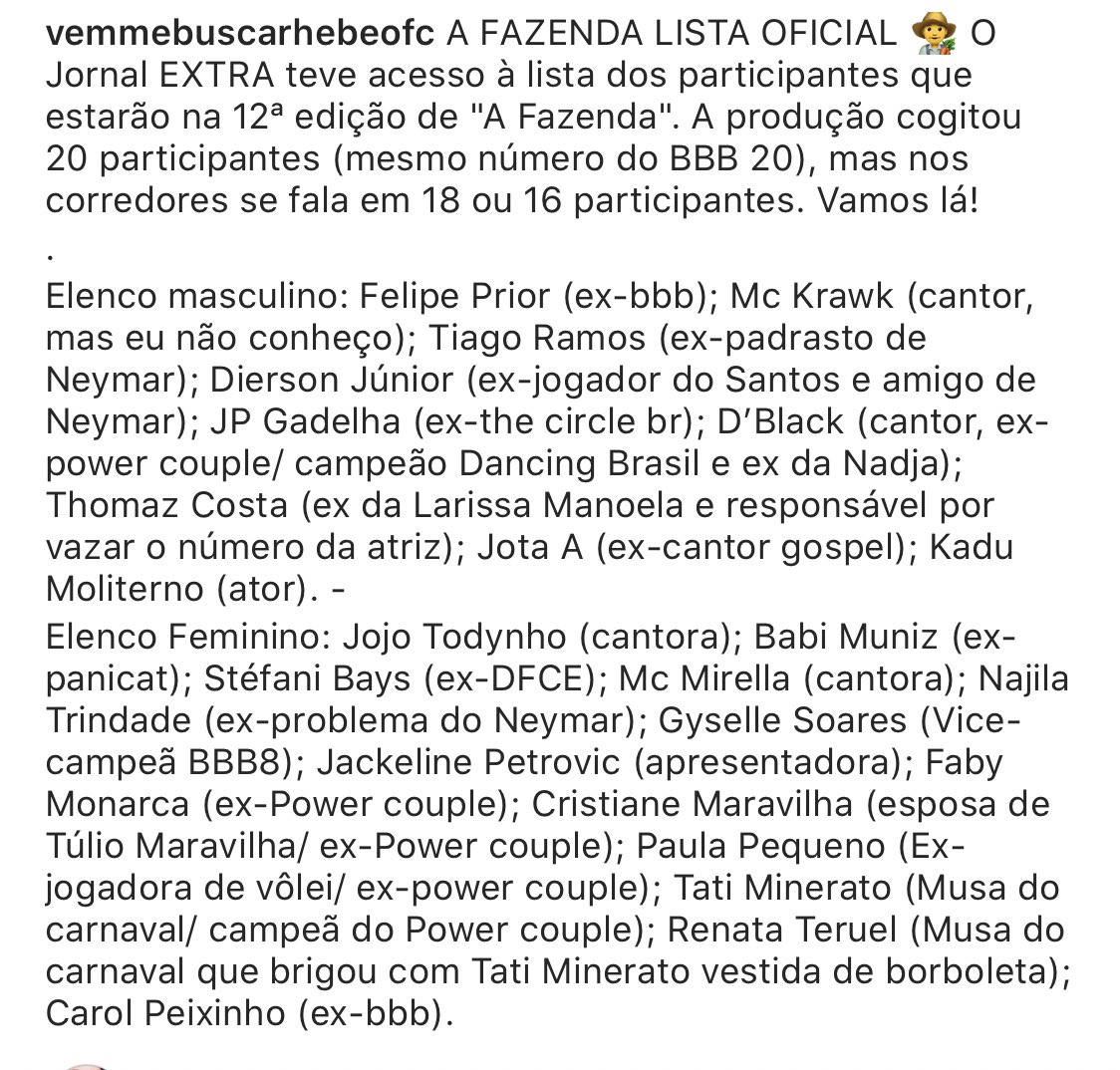 babi's tweet photo. Velho o elenco da Fazenda eu to morrendo https://t.co/TC028vSMNY