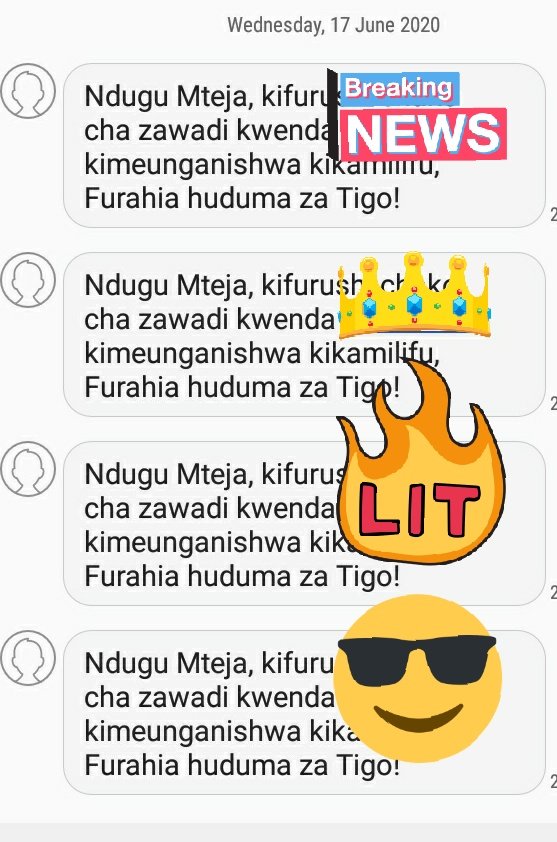 BabJ0N's tweet photo. Washindi wetu wa #weeklybundle na J ya kila JUMATANO washapokea zawadi zao ...
@BarakaMontana (nashughulikia zawadi yako)
@chafosa ✔
@Deoxz ✔
@Jigwa26 ✔
@BeatzFoxx ✔
STAY TUNED : JUMATANO TENA https://t.co/vC02IVfwBz