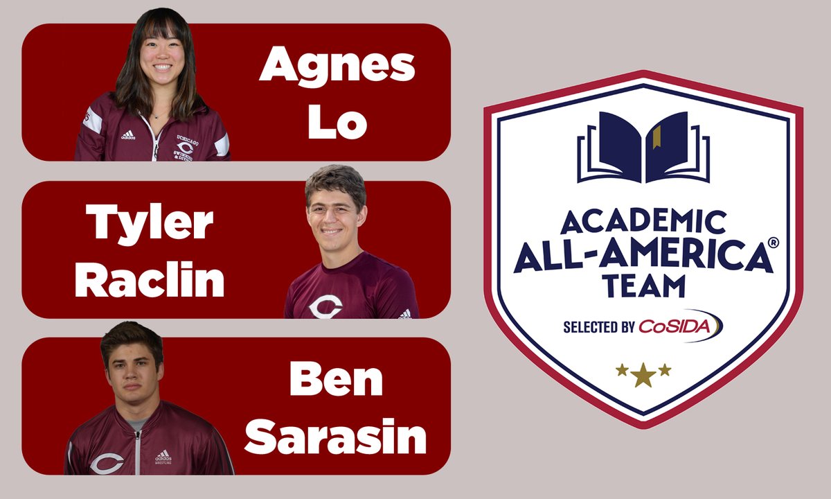 uchicagoath's tweet photo. Congratulations to UChicago's Agnes Lo (WDIVE), Tyler Raclin (MTEN) and Ben Sarasin (WR) on receiving @CoSIDAnews Academic All-America honors for the 2019-20 academic year. #MaroonMade #UChicago #CoSIDA 
READ MORE: https://t.co/w7rToy6pRZ https://t.co/jq7ZpJ5pVk