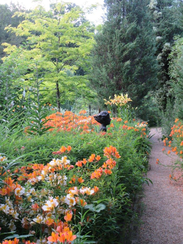Rosa Frensham (the reds), Rosa Westerland (the peachy orange one), lilies and alstroemeria in the gardens today.