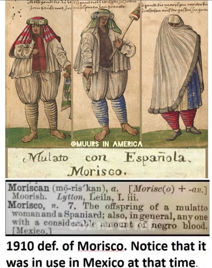 Many mexican people dont know that their ancestors look exactly like us.however if you were known as a moro or Morisco they would kill you and force the children to mix. the few that survived the purge are called "afro mexican" look that term up when you can.