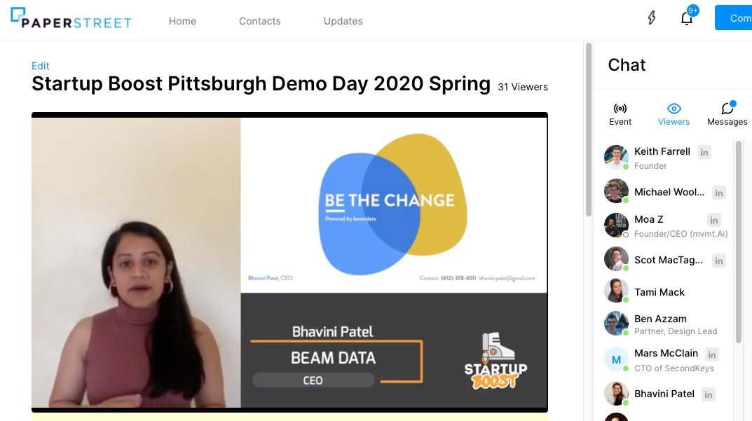 Next up on stage at today's <a href="/startupboostpgh/">Startup Boost Pittsburgh</a>   #DemoDay sponsored by <a href="/Dentons/">Dentons</a> is <a href="/beamdata/">Be the Change by beamdata</a> 

You can still register by going to: startupboost.org/demoday2020spr……

#StartupBoost #PreAccelerator