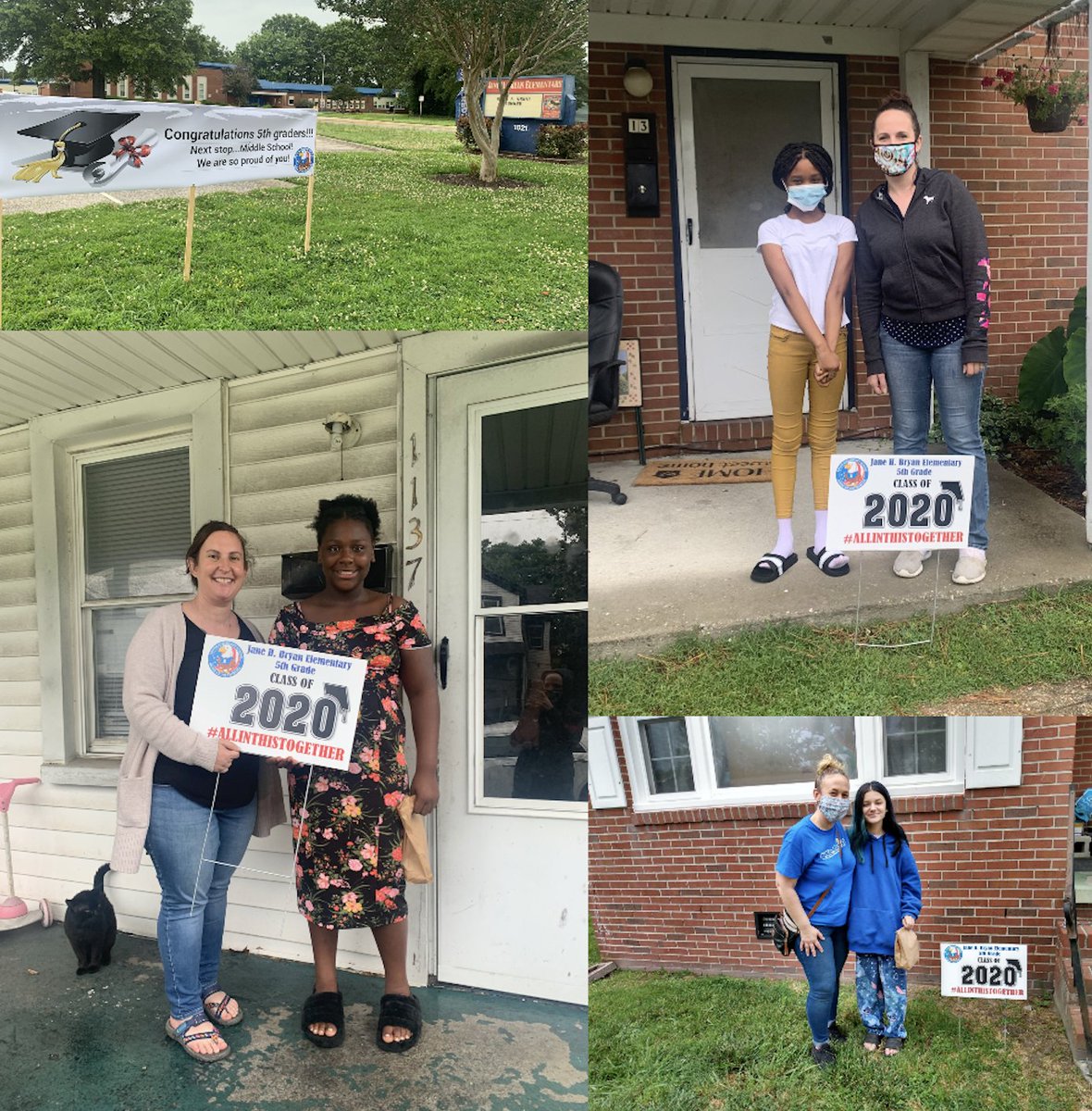 TechyThomason's tweet photo. Such a wonderful event recognizing Jane H. Bryan Elementary's 5th graders on Monday that I couldn't resist sharing more pictures!! Thank you to the wonderful staff that came out to support and deliver signs!! https://t.co/jNcmi3BlcH