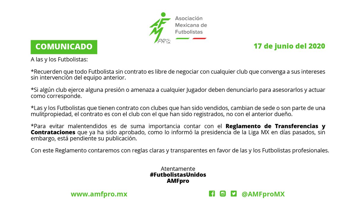 #Comunicado 🚨📢
Cualquier duda puedes comunicarte a la #AMFpro vía correo electrónico: juridico@amfpro.mx, la asesoría es gratuita.