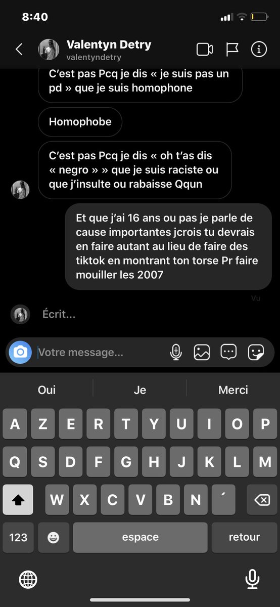 J’attendais aussi de sortir le # pour dénoncer ce tiktokeur valentyndetry qui croit au racisme anti blanc, fait des blagues grossophobes et a dit le n word