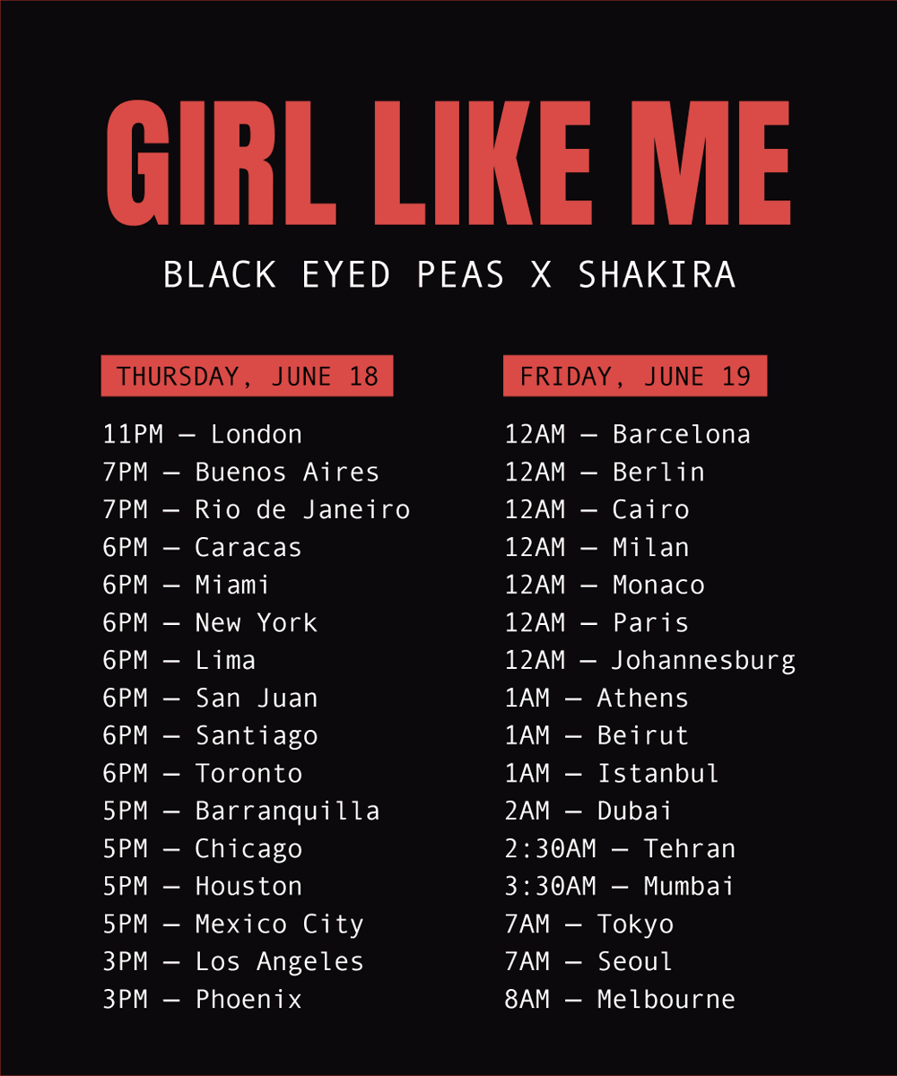 You all better have your #GirlLikeMe tweets ready. Here are the times we'll start trying to trend the hashtag.

🚨 Cover art by <a href="/FeimM_/">FE!M</a>