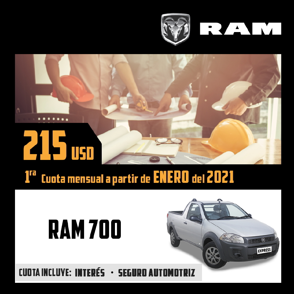 RamBolivia's tweet photo. ¡𝗧𝗲𝗻𝗲𝗺𝗼𝘀 𝗹𝗼𝘀 𝗠𝗘𝗝𝗢𝗥𝗘𝗦 𝗣𝗟𝗔𝗡𝗘𝗦 𝗽𝗮𝗿𝗮 𝘁𝗶!
¿Volver al trabajo con seguridad? Elige RAM 700, Llévatela HOY y paga la 1ra Cuota mensual el 2021.
*Tu cuota incluye Interés y Seguro Automotriz.

¡RESERVA AHORA! 👉https://t.co/fqvVbrrrwy https://t.co/DdAYQbk4za